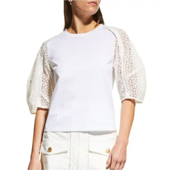 3.1 PHILLIP LIM borderie anglaise T-shirt - Picture 1 of 6